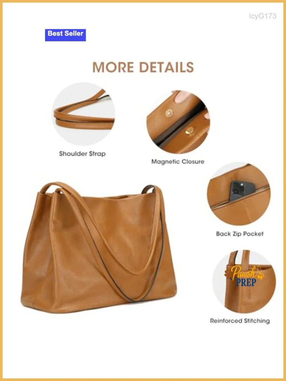 Leather Hobo Shoulder Bag Top Grain Cowhide Tote